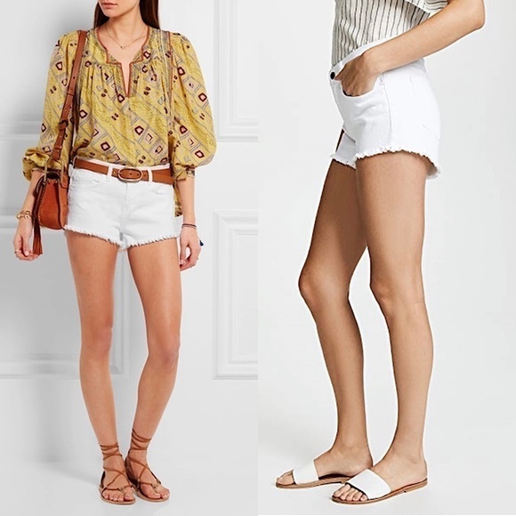 NWT L'AGENCE 90s High Rise Distressed Denim Frayed Raw Hem Cutoff Jean Shorts 25 - Picture 5 of 16